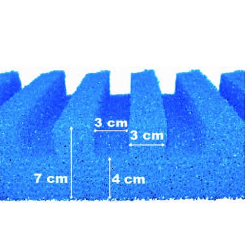 Filterschaum Blau T-Profil 58x27cm