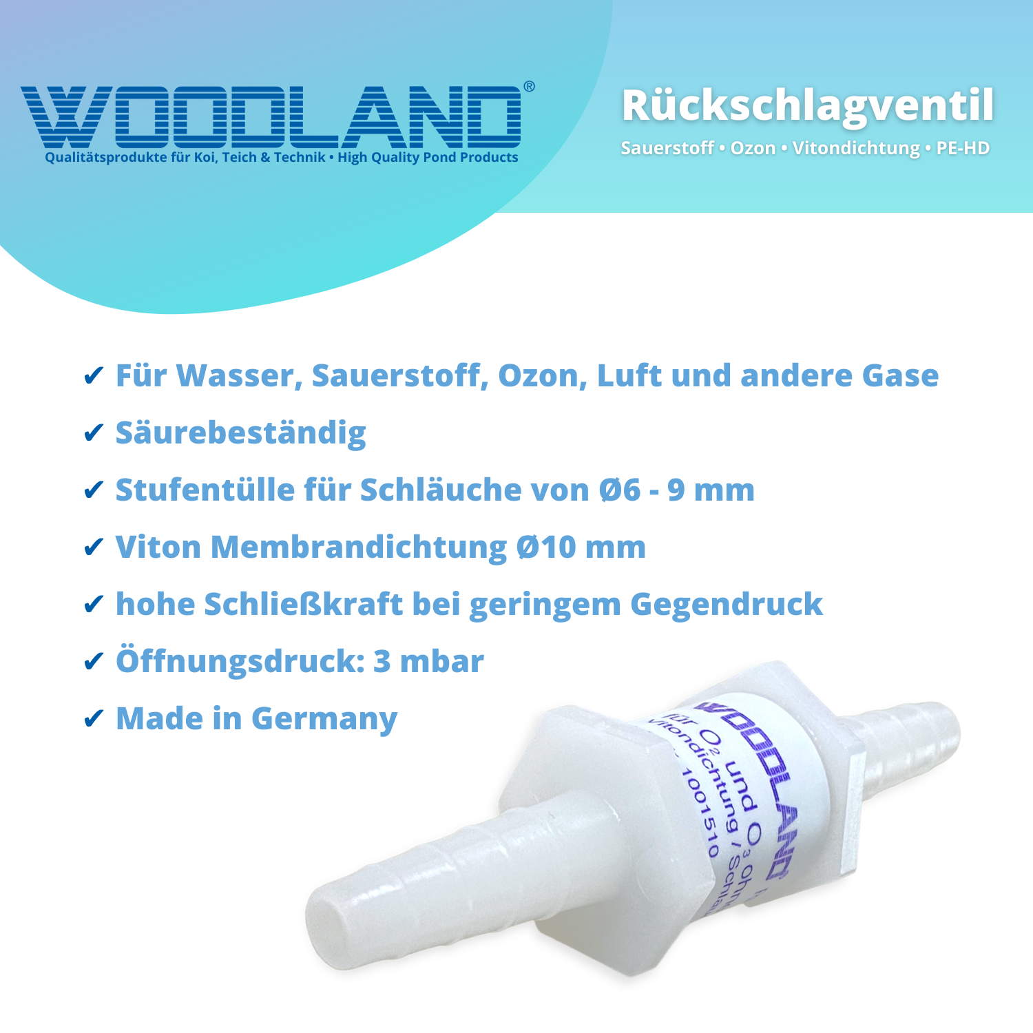 Rückschlagventil für Luftschlauch 4/6mm - kaufen im Aqua Planet